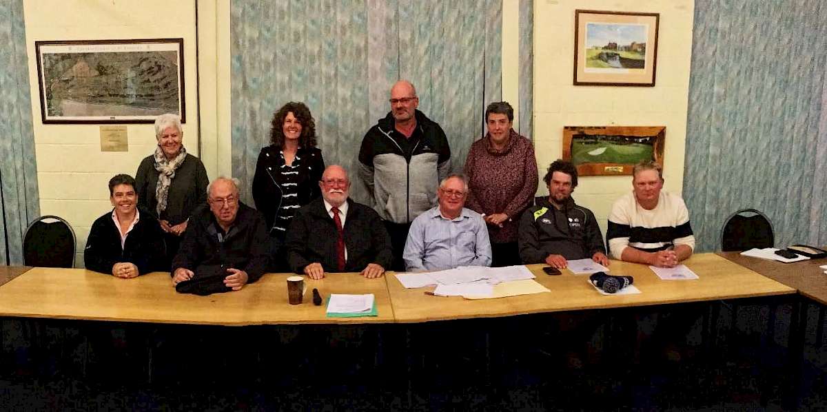 The 2021 Committee. Left to right. Gina Philp, Bev Sienesi (Lady President), Roger Pace (Treasurer), Katrina Mitchelson (Vice President), Bevis Dutton (President), Darren Richardson, Greg Boyd (Secretary), Wendy Smith (Deputy Vice President), Matthew Clarke (Captain), Jason Sims. Missing KJ Jones (Veterans President)